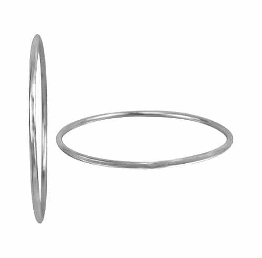 Sterling Silver, Plain Round Bangle. Approximate Size: 70mm Diameter X 2mm Thickness