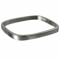 Sterling Silver, Plain Style, Smooth, Flat Rectangular Shape Bangle. Approximate Size: 60mm D X 4-5mm W X 3mm T