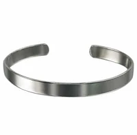 Sterling Silver, Smooth, Flat Plain Bangle. Approximate Size: 8mm W X 1.5mm T