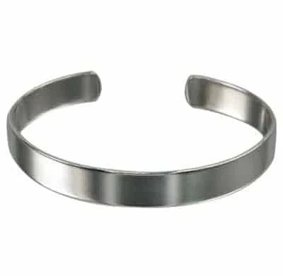 Sterling Silver, Smooth, Flat Plain Bangle. Approximate Size: 10mm W X 1.5mm T