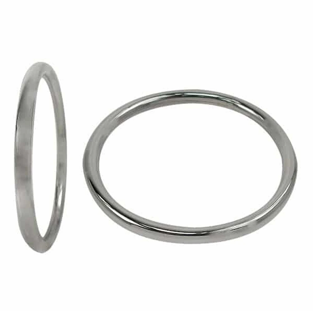 Sterling Silver, Hollow, Smooth Round Shape Bangle. Approx Size: 73mm D X 5mm T