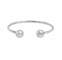 Sterling Silver Ball Bead Bangle, 6mm Diameter(Ball), 3mm(Bar)