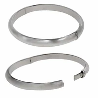 Sterling Silver, Plain Style, Smooth Round Baby Bangle. Approx Size: 56mm D X 4mm H