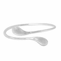 Sterling Silver, Teardrop Style Bangle. Approx Size: 8mm Width X 2mm Thickness