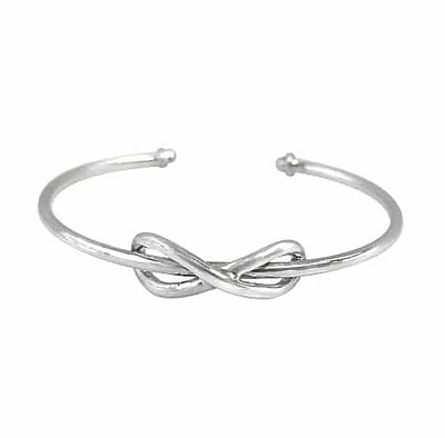 Sterling Silver Bangle With Infinity Charm. Approximate Charm Size: 24mm L X 8mm W