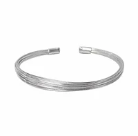 Sterling Silver, Multi Wire Style Bangle. Approximate Size: 4mm Width