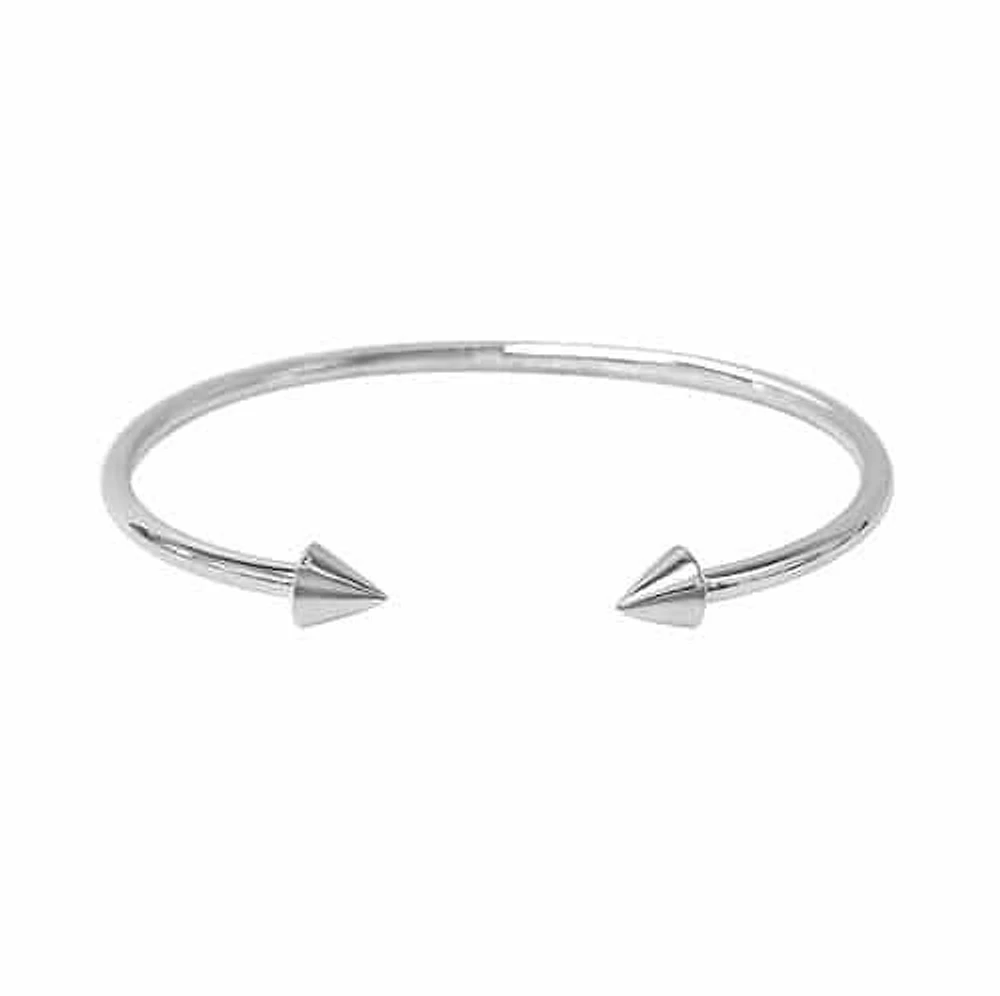 Sterling Silver, 5X5mm Arrow Cuff Bangle, 2mm Wire