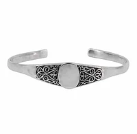 Sterling Silver, Signet Bangle With Filigree, Outer Dimensions 63mm D X 13mm W