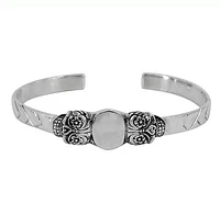 Sterling Silver, Signet Bangle With Skull, Outer Dimensions 63mm D X 12.5mm W