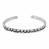 Sterling Silver Bangle With Design, 5mm Width