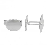 Silver With Rhodium Cufflink, 15X11mm