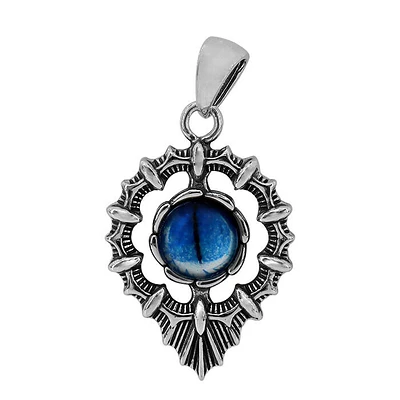 Sterling Silver, 10mm Dragon Eye Pendant