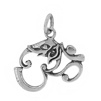 Sterling Silver, 16X18mm Elephant Head Om Pendant