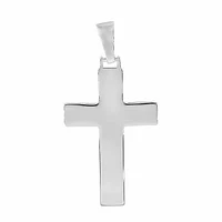 Sterling Silver, 23X35mm Flat Cross Pendant