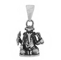 Sterling Silver, 14X13mm Ganesha Pendant