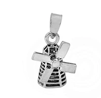 Sterling Silver, 18X13mm Windmill Pendant