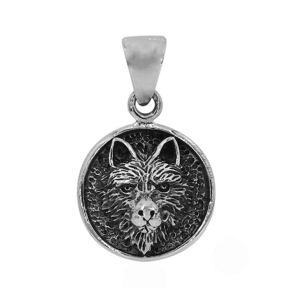 Sterling Silver, Wolf Head Pendant