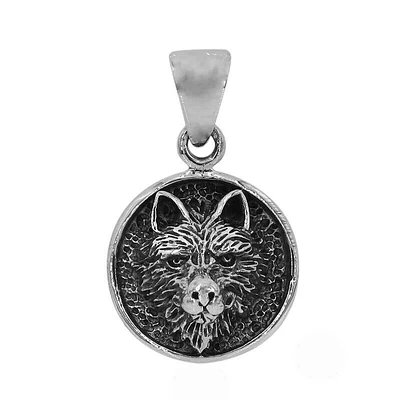 Sterling Silver, Wolf Head Pendant