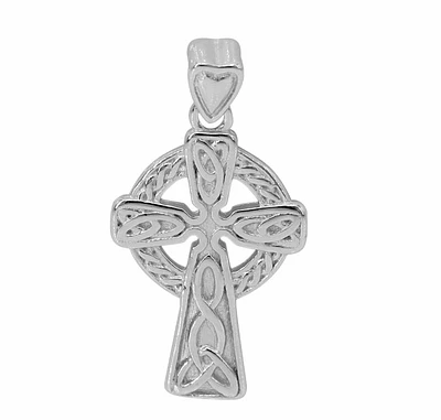 Sterling Silver With Rhodium, Celtic Cross Pendant