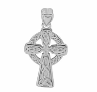 Sterling Silver With Rhodium, Celtic Cross Pendant