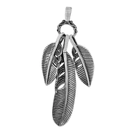 Sterling Silver, Leafs Pendant, 53X31mm