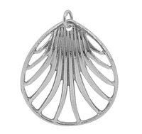 Sterling Silver With Rhodium, Shell Pendant, 27X22mm