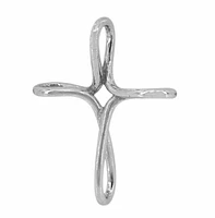 Sterling Silver With Rhodium, Cross Pendant