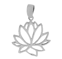 Sterling Silver, 22mm Lotus Flower Pendant, 0.5mm Thickness