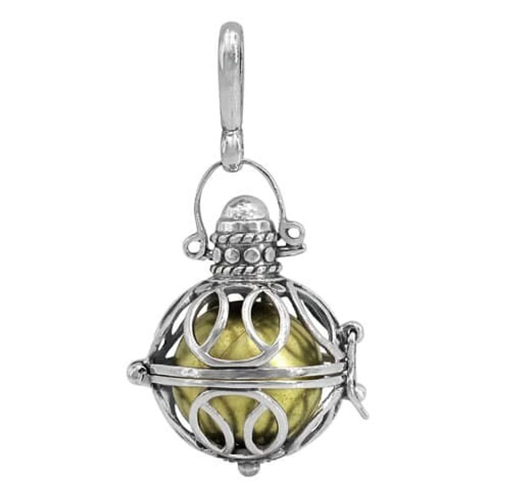 Sterling Silver, 30X25mm Harmony Ball Pendant With 16mm Ball