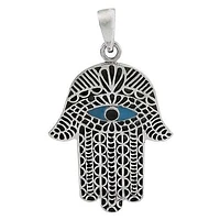 Sterling Silver, 32X26mm Hamsa Pendant