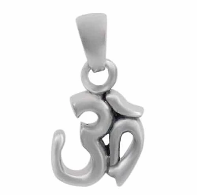Sterling Silver, Smooth Om Pendant. Approx Pendant Size: 12mm L X 11mm W