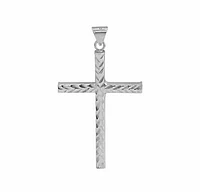 Sterling Silver With Diamond Cut Cross Pendant