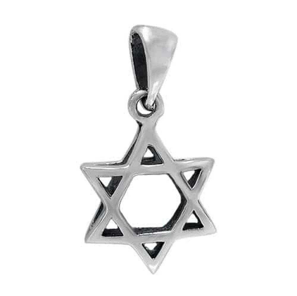 Sterling Silver, Star Of David Pendant, 15X13mm, 5mm Thickness