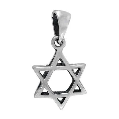 Sterling Silver, Star Of David Pendant, 15X13mm, 5mm Thickness