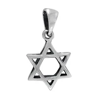 Sterling Silver, Star Of David Pendant, 15X13mm, 5mm Thickness