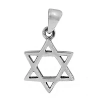 Sterling Silver Star Of David Pendant, 14mm Diameter