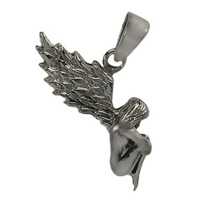 Sterling Silver, Smooth Fairy Pendant. Approx Pendant Size: 23mm L X 16mm W
