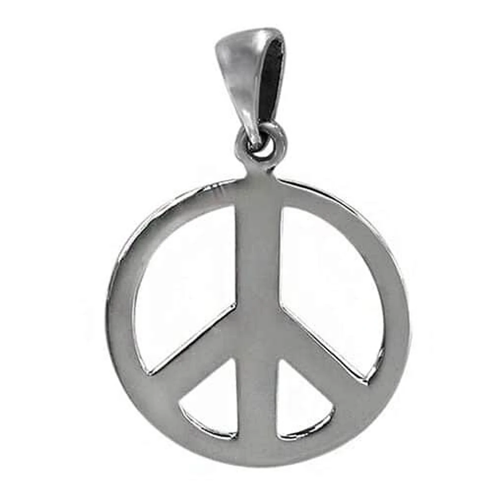 Sterling Silver, Peace Sign Pendant, 16mm Diameter, 1mm Thickness