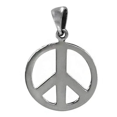 Sterling Silver, Peace Sign Pendant, 16mm Diameter, 1mm Thickness