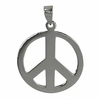 Sterling Silver, Peace Sign Pendant, 18mm Diameter, 1mm Thickness