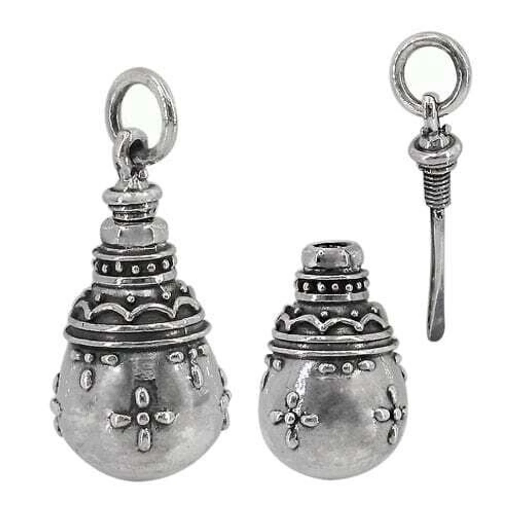 Sterling Silver, 26X13mm Bottle Pendant