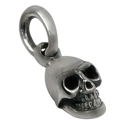 Sterling Silver, Smooth Skull Shape Pendant With Detail Curving. Approx Pendant Size: 14mm L X 9mm W