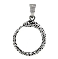 Sterling Silver Snake Pendant 22mm Outer Diameter