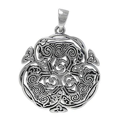 Sterling Silver Celtic Wolf Pendant