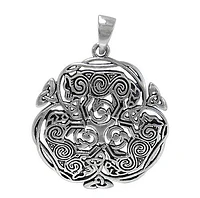 Sterling Silver Celtic Wolf Pendant