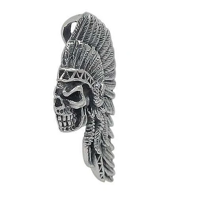 Sterling Silver, Smooth Unique Skull Head Pendant. Approx Frame Size: 42mm L X 25mm W