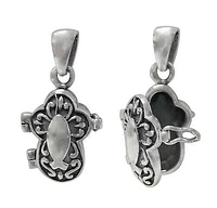 Sterling Silver, 18X16mm Cross Prayer Box Pendant
