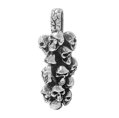 Sterling Silver, Multi Skull Pendant. Approx Pendant Size: 27mm L X 17mm W