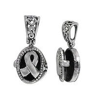 Sterling Silver, 14X12mm Prayer Box Pendant