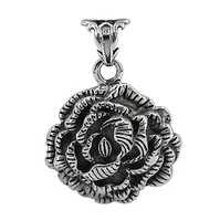 Sterling Silver Flower Pendant, 24mm Diameter